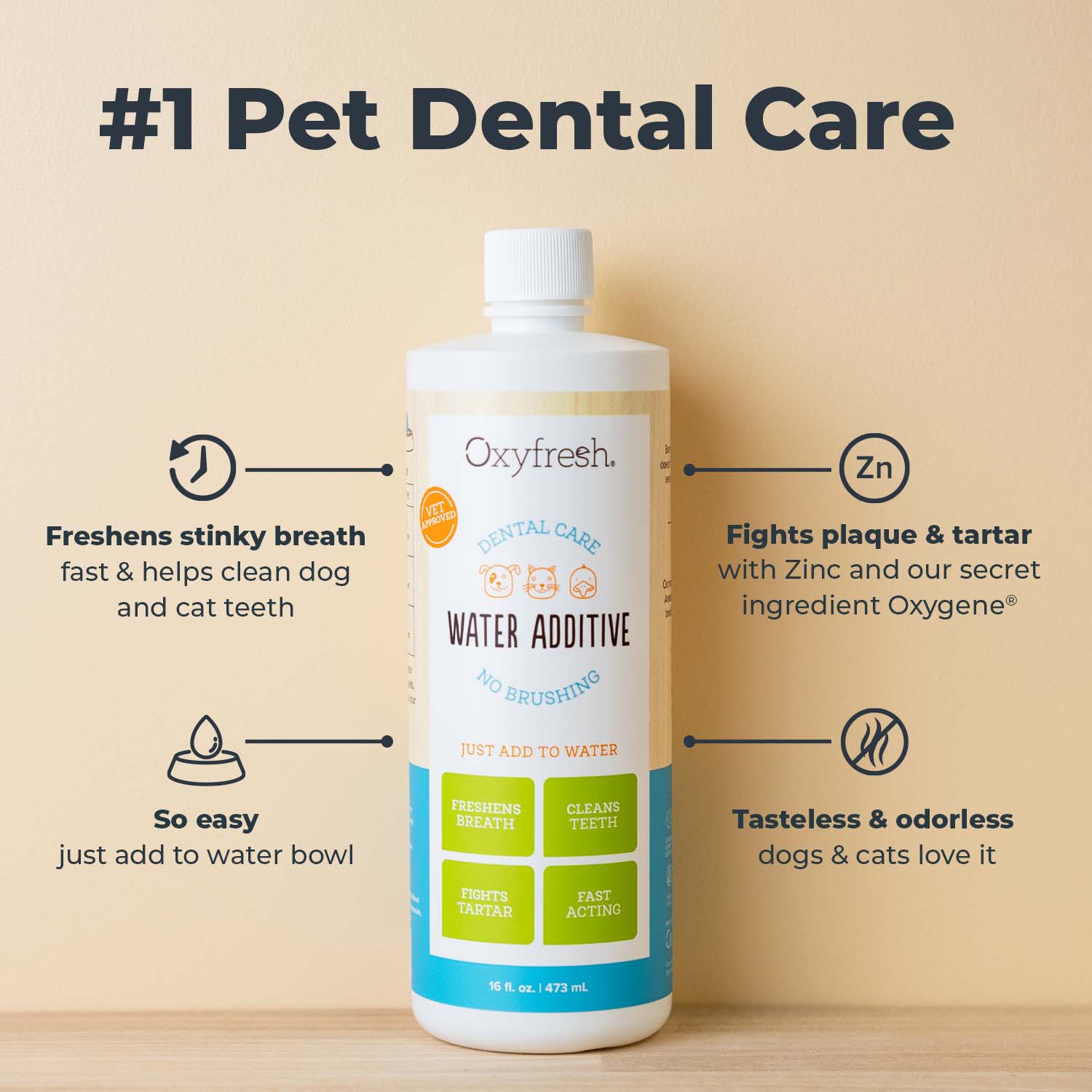 Pet Dental Water Additive + Stain & Odor Remover